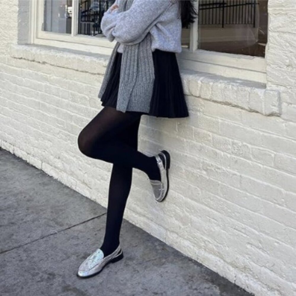 YDN Women Buckle Slingback Pumps Slip On Loafers Block Low Heels Sliver Shoes